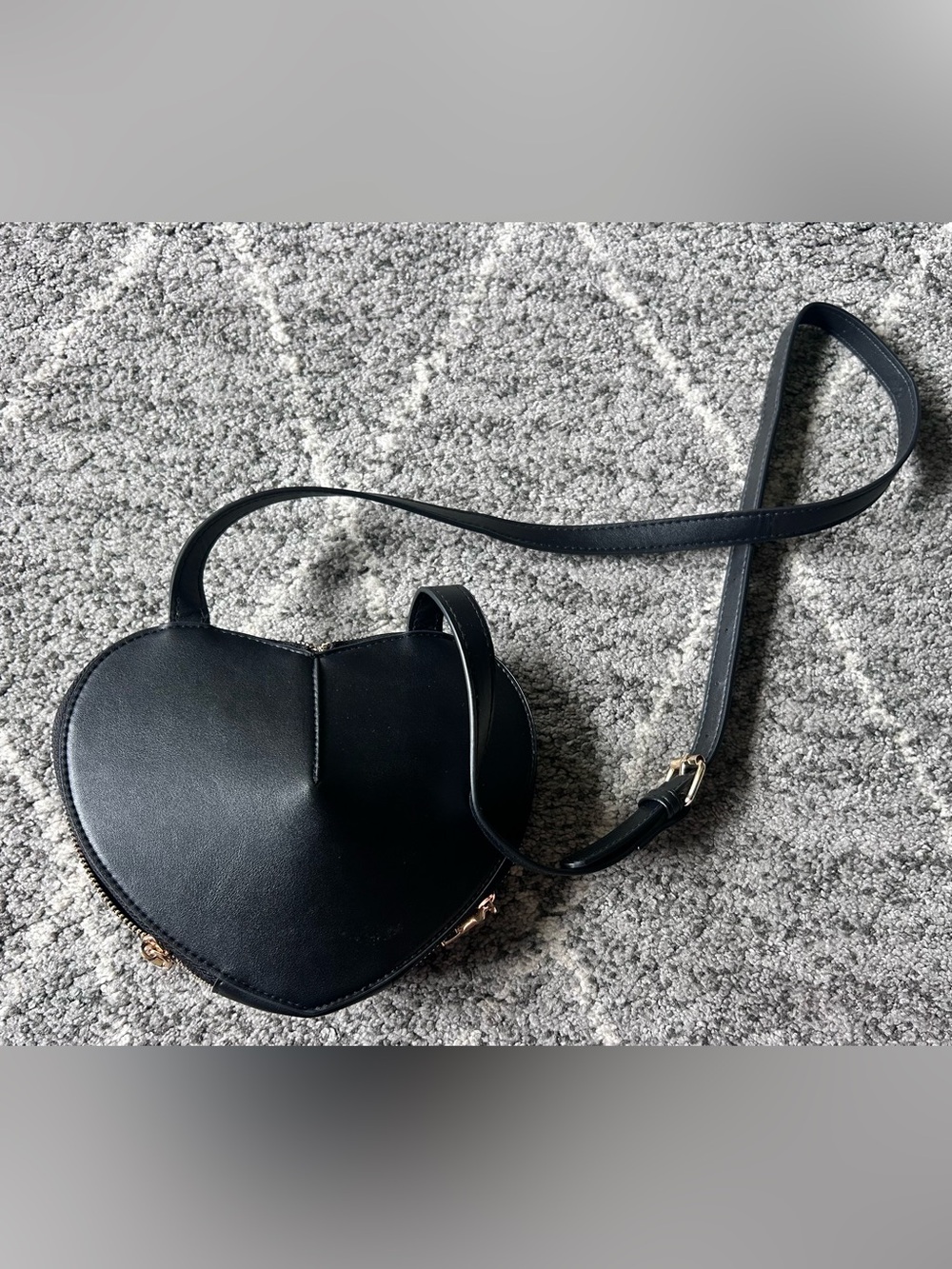 bebe Black Heart-Shaped Crossbody with Gold Hardware - Picture 7 of 8